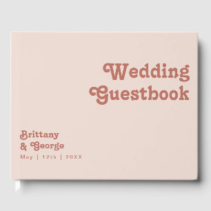 Einfache Retro-Vibes   Blush Pink Wedbook Gästebuch