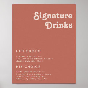 Einfache Retro-Vibes   Old Rose Signature-Drinks Poster