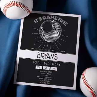 Einfache Retro Weißer Baseball Haushalt Geburtstag