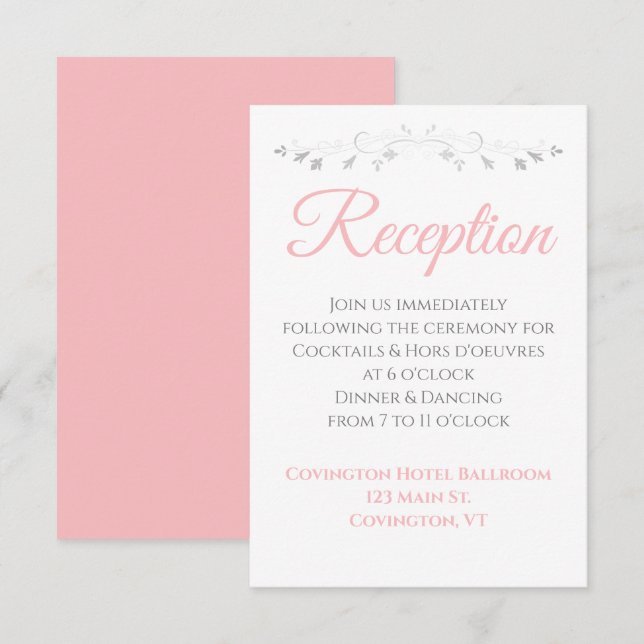 Einfache Rezeption für Hochzeiten an der Grenze zu Begleitkarte (Vorne/Hinten)