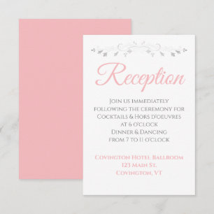 Einfache Rezeption für Hochzeiten an der Grenze zu Begleitkarte