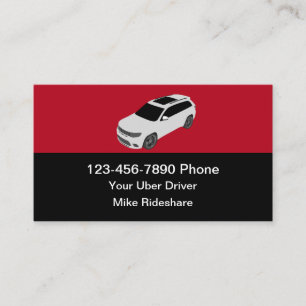 Einfache Ride Hailing Uber-Fahrer-Taxi-Service Visitenkarte