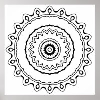 Einfache Ring-Mandala-Malvorlage zur Entspannung