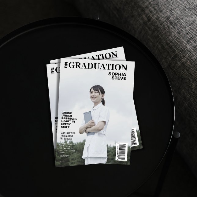 Einfache RN-Krankenschwester Magazin Foto Abschlus Einladung (Von Creator hochgeladen)