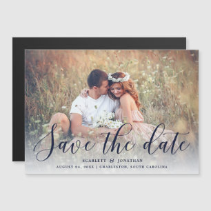 Einfache Romance Elegantes Foto Save the Date Du Magneteinladung