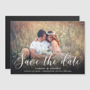 Einfache Romance Elegantes Foto Save the Date   We Magneteinladung