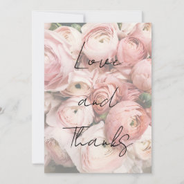 Einfache romantische Blume Kalligrafie-Skript Hoch Dankeskarte