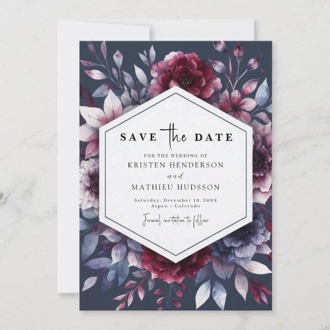 Einfache romantische Hochzeit Save The Date (Vorderseite)