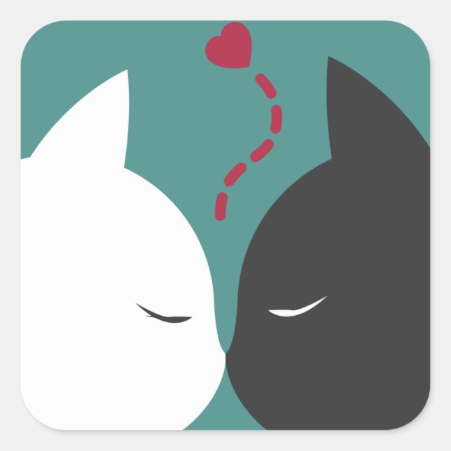 Einfache romantische Katzen in Liebe Aufkleber Sie (Vorderseite)