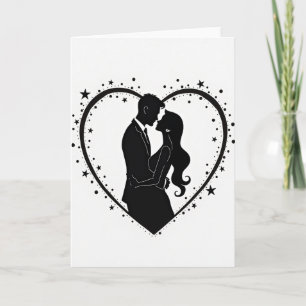 Einfache Romantische Paarsilhouette Karte