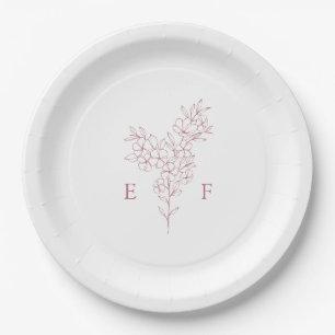 Einfache romantische Pink Cherry Blossom Wreath We Pappteller