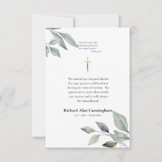 Einfache römisch-katholische Christliche Beerdigun Dankeskarte