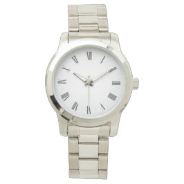 Einfache römische Rundschau aus Edelstahl Armbanduhr