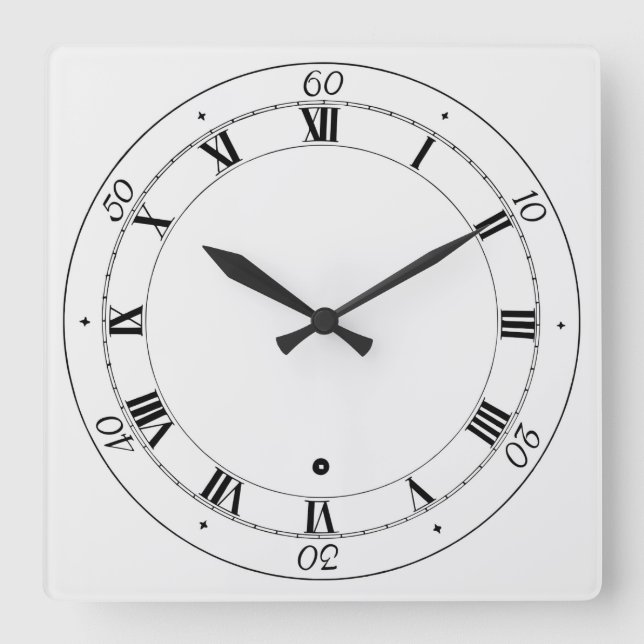 einfache römische Zahl Quadratische Wanduhr (Vorderseite)