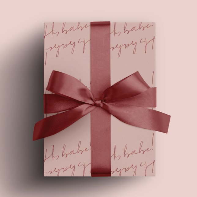 Einfache Rosa-Babe-Galentine-Tag-Party-Geschenk Geschenkpapier (Simple Pink Babe Galentine's Day Party Gift Wrapping Paper)