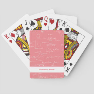 Einfache, rosa, benutzerdefinierte Mathematik-Form Spielkarten