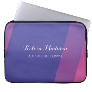 Einfache rosa blaue diagonale Linien Laptopschutzhülle
