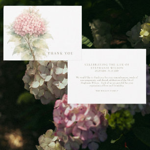 Einfache rosa Blumen-Trauer-Danksagung  Dankeskarte