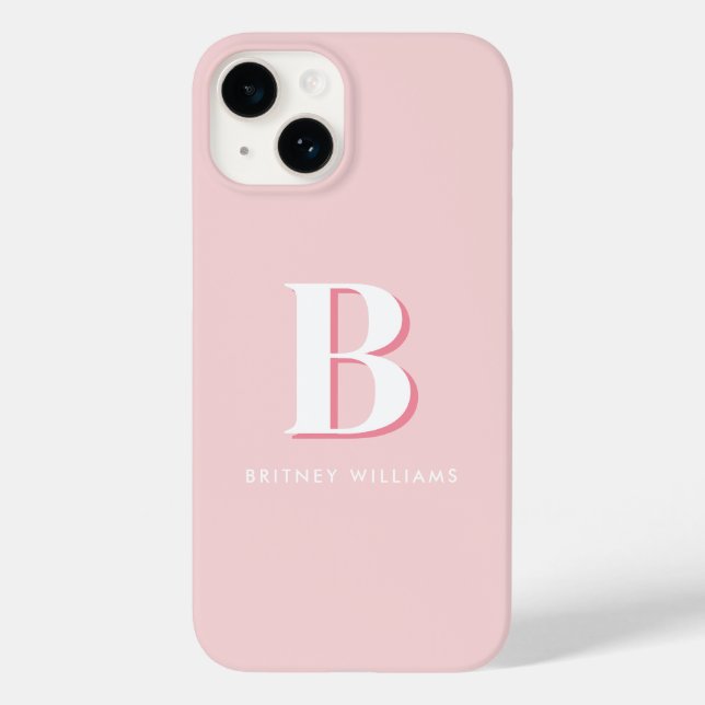 Einfache rosa Buchstabeneinweisung Case-Mate iPhone 14 Hülle (Rückseite)