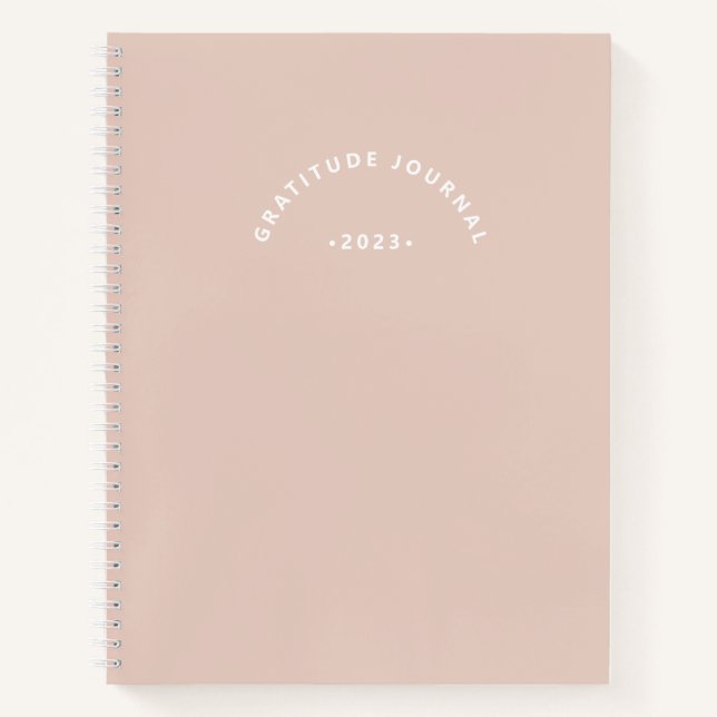 Einfache rosa Dankbarkeit Notizbuch (Vorderseite)