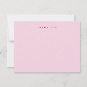 Einfache Rosa Dankeskarten Mitteilungskarte