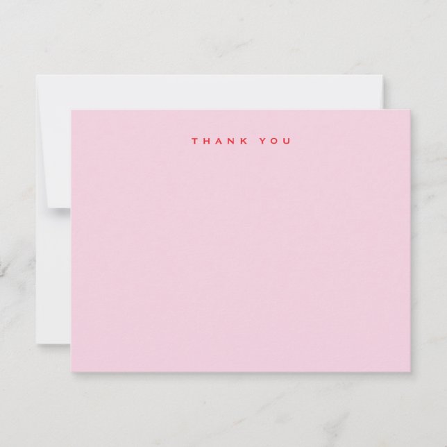 Einfache Rosa Dankeskarten Mitteilungskarte (Vorderseite)
