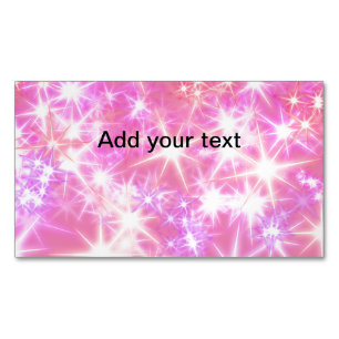 Einfache rosa glitzernde Sterne fügen Ihren Text h Magnetische Visitenkarte