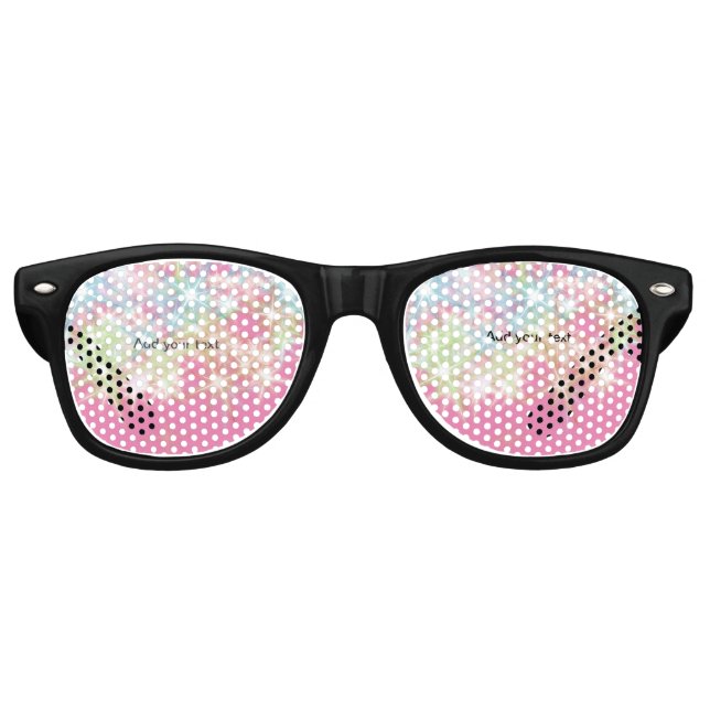 Einfache rosa glitzernde Sterne fügen Ihren Text h Partybrille (Vorderseite)