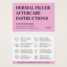 Einfache rosa Hautfiller-Aftercare-Ratenkarte