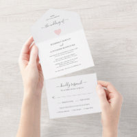 Einfache rosa Herz Moderne Hochzeit
