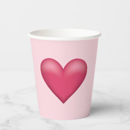 Einfache rosa HerzerIllustration auf hellrosa Pappbecher