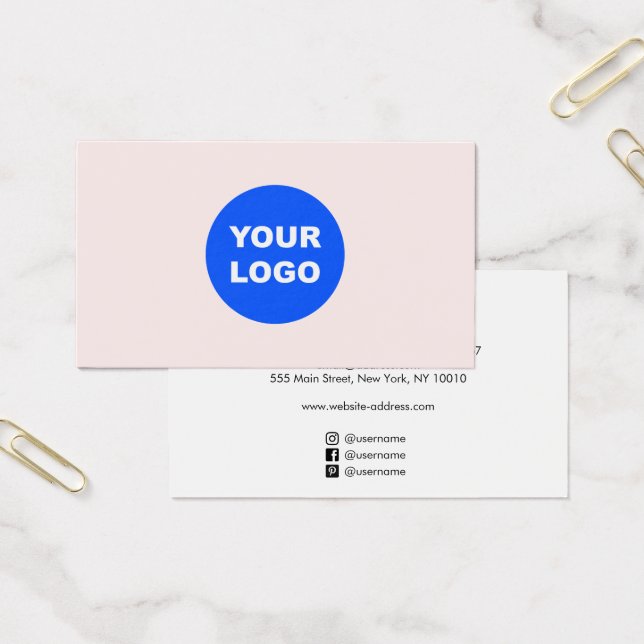 Einfache rosa Hinzufügen eines Logos mit Social Me (Büro)