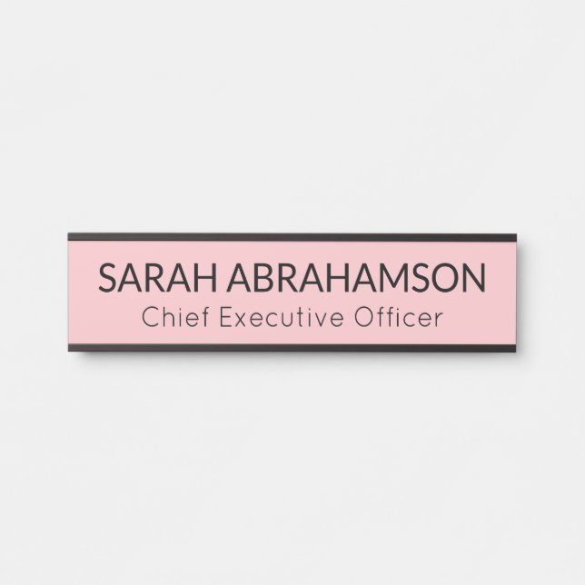 Einfache rosa Namensplatte - Türschild (Vorderseite )