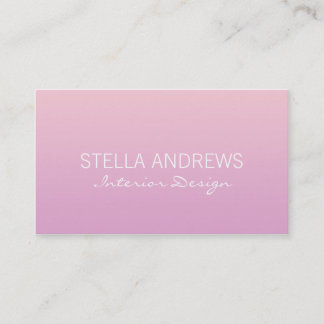 Einfache rosa Ombre Gradient Business Card Visitenkarte