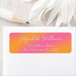 Einfache rosa Orange weiße Script-Adresse