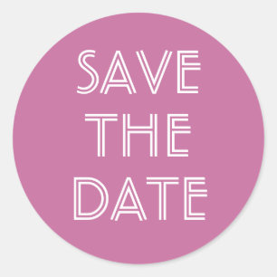 Einfache rosa Save the Date Aufkleber