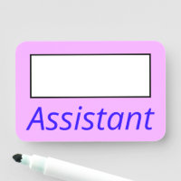 Einfache, rosa, Schlichte "Assistant Name"-Markier