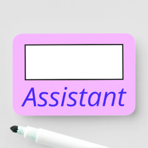 Einfache, rosa, Schlichte "Assistant Name"-Markier Namensschild