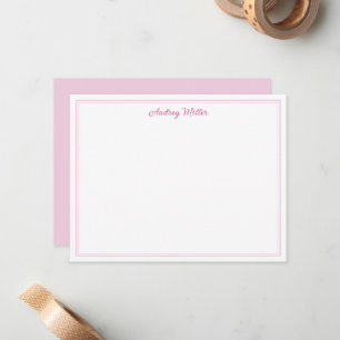 Einfache rosa Schriftart für personalisierte Karte