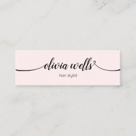 Einfache rosa Signatur Script Mini Mini Business Mini Visitenkarte