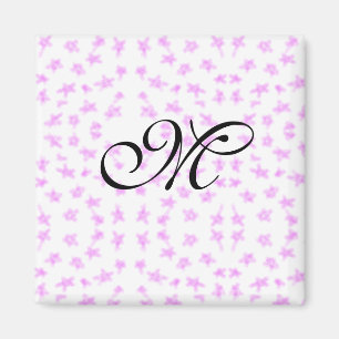 einfache rosa Sterne Wasserfarbe Name Monogramm mi Magnet