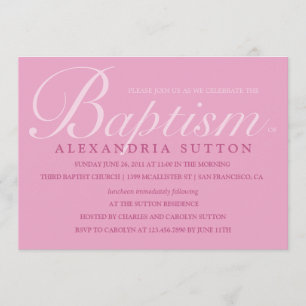 Einfache rosa Taufe/Christening-Einladung Einladung