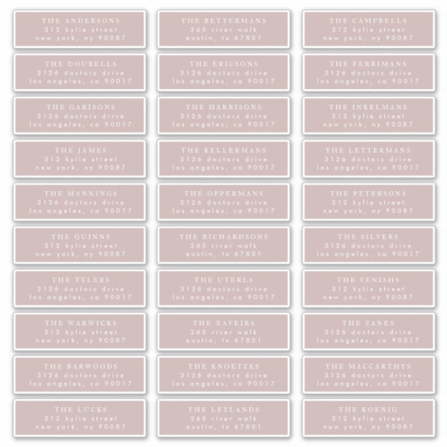 Einfache rosa Taupe und weiße moderne Kalligraphie Aufkleber (Vorderseite)