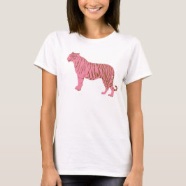 Einfache rosa Tiger Kunst T-Shirt