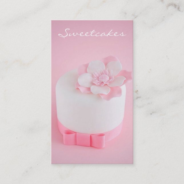 Einfache rosa u. weiße Bäckerei Visitenkarte (Vorderseite)