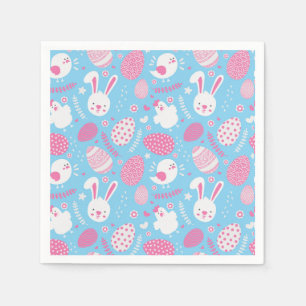 Einfache rosa und blaue Papierserviette