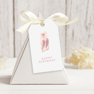 Einfache Rosa und Glitzer Ballerina Schuhe Geburts Geschenkanhänger