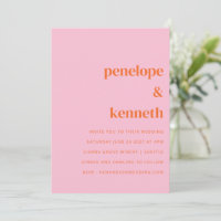 Einfache, rosa und orange moderne Hochzeiten