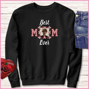 Einfache rosa und rote Herzen 1 Foto Beste Mutter Sweatshirt