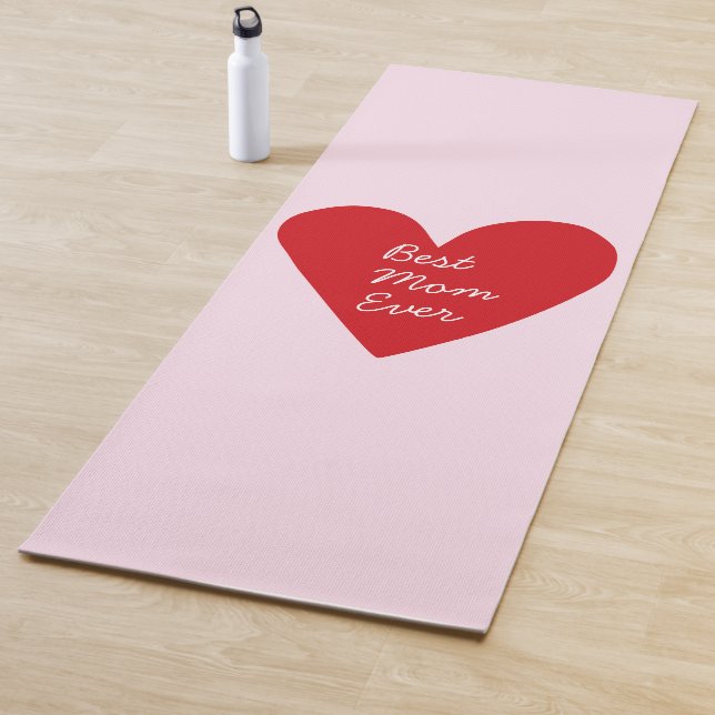 Einfache Rosa und Rotes Herz Beste Mama je Mütter  Yogamatte (Beispiel)